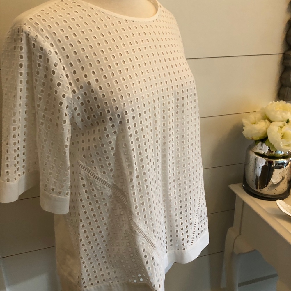 White eyelet style top